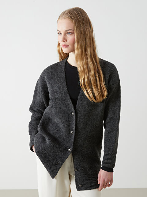 LCW Vision V Yaka Kadın Triko Hırka - S5LK63Z8-D3A