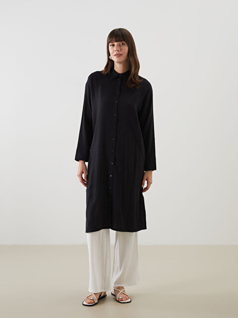LCW Modest Keten Karışımlı Kadın Gömlek Tunik - S5LL44Z8-CVL