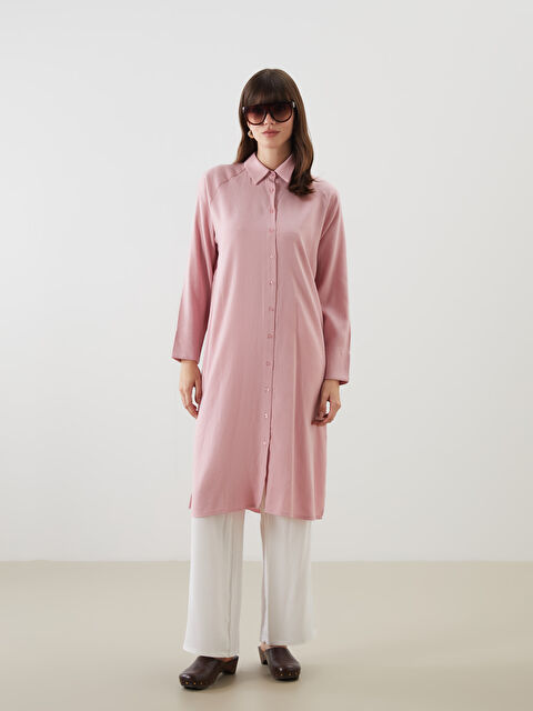 LCW Modest Keten Karışımlı Kadın Gömlek Tunik - S5LL44Z8-E6T