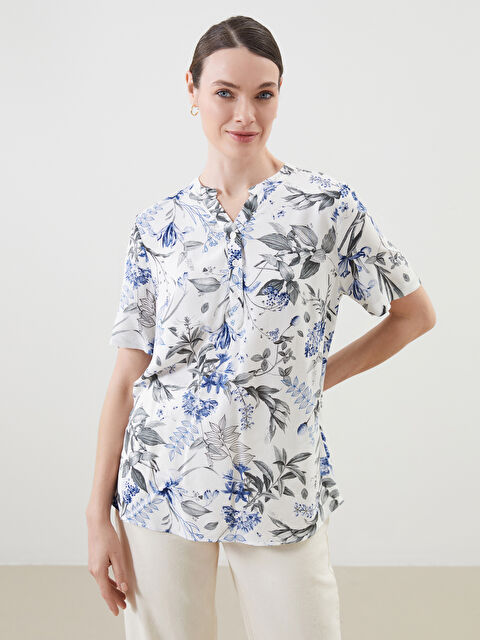 LCW Grace Kaçık Yaka Çiçekli Bluz - S5LL45Z8-LRA