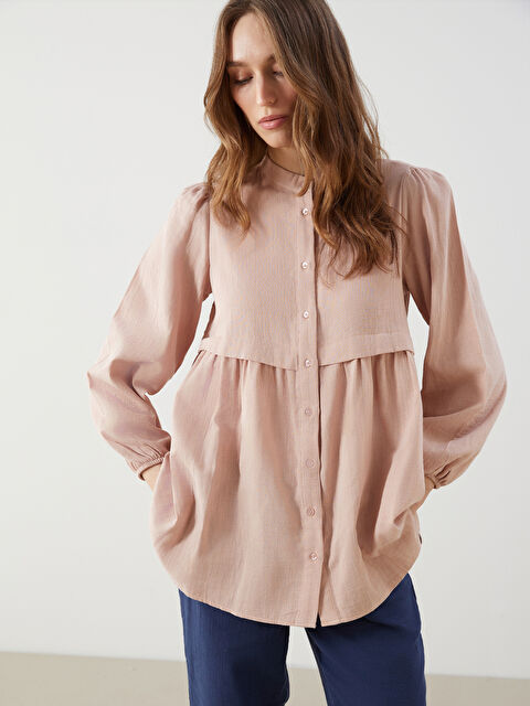 LCW Modest Hakim Yaka Müslin Kadın Tunik - S5LL47Z8-VK4