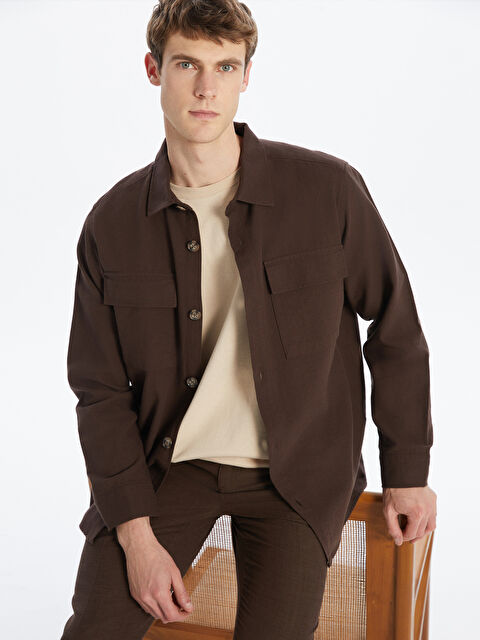 SOUTHBLUE Rahat Kalıp Uzun Kollu Erkek Gömlek Ceket - S5LL69Z8-YHF