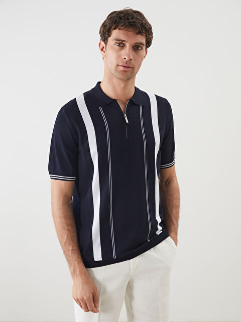 SOUTHBLUE Polo Yaka Çizgili Erkek Dokulu Triko Kazak - S5LL70Z8-RFH