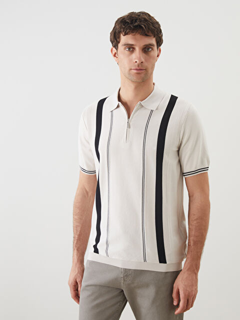 SOUTHBLUE Polo Yaka Çizgili Erkek Dokulu Triko Kazak - S5LL70Z8-YVP