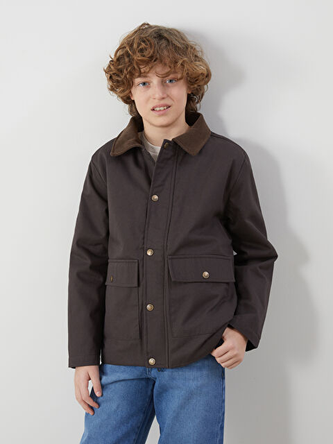 LCW Kids Fitilli Kadife Yaka Erkek Çocuk Mont - S5LL89Z4-HCS