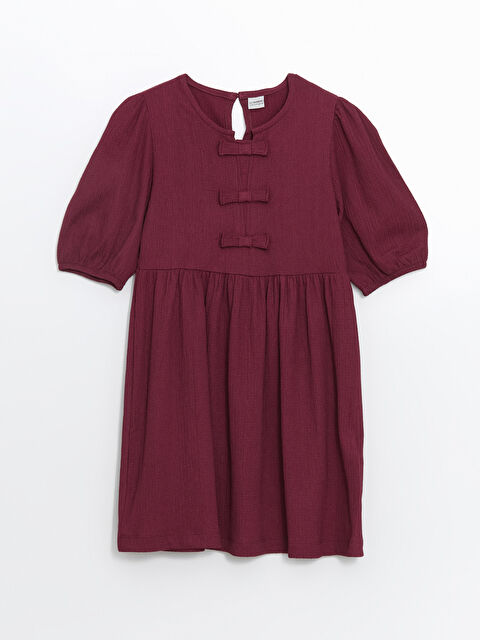 LCW Kids Bisiklet Yaka Fiyonk Detaylı Kız Çocuk Elbise - S5LM42Z4-YNM