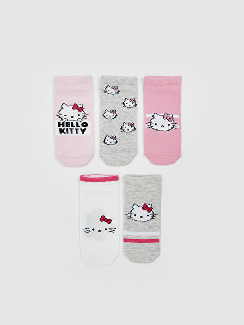 LCW Kids Hello Kitty Desenli Kız Çocuk Patik Çorap 5'li - S5LM75Z4-GAT