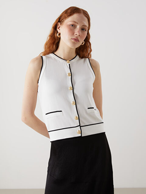 LCW Vision Bisiklet Yaka Kadın Triko Yelek - S5LN08Z8-FDU