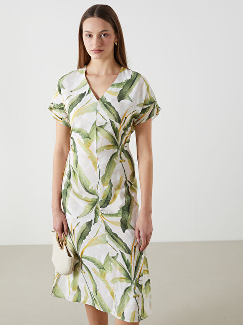 LCWAIKIKI Classic V Yaka Çiçekli Elbise - S5LN18Z8-LRR