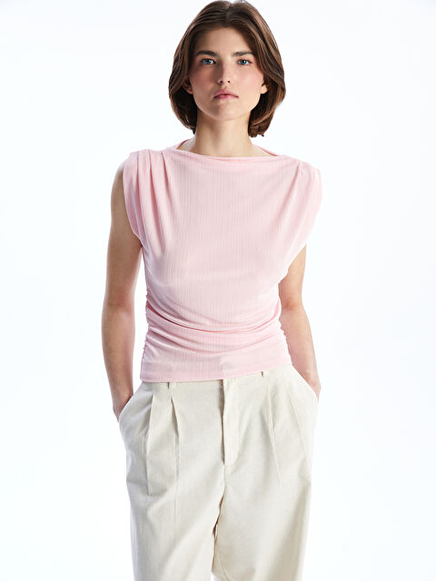 LCWAIKIKI Classic Rolka Teksturirani Ženski Bodi - S5LN24Z8-QX9