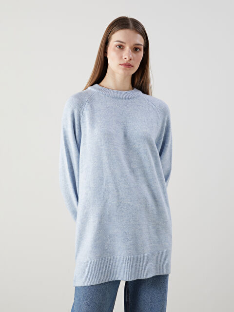 LCW Modest Bisiklet Yaka Kadın Triko Tunik - S5LN74Z8-FKP