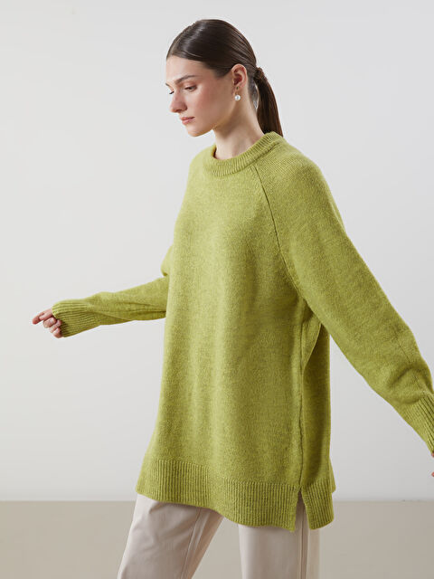 LCW Modest Bisiklet Yaka Kadın Triko Tunik - S5LN74Z8-FLH