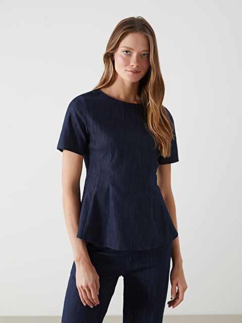 LCW Vision Bisiklet Yaka Kadın Jean Bluz - S5LO44Z8-309