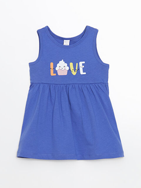 LCW ECO Bisiklet Yaka Baskılı Kız Çocuk Elbise - S5LO48Z1-UMH