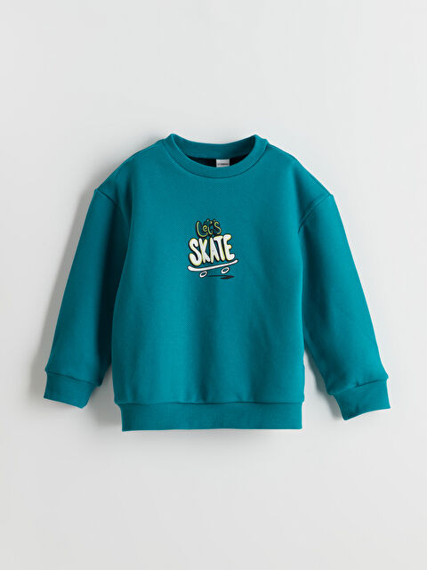 LCW Kids Bisiklet Yaka Baskılı Erkek Çocuk Sweatshirt - S5LO96Z1-H3L