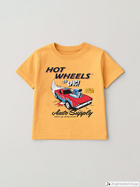 LCW baby Crew Neck Hot Wheels Printed Boys' T-Shirt - S5LP04Z1-KVA