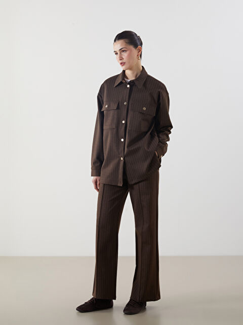 LCW Modest Beli Lastikli Çizgili Kadın Pantolon - S5LP42Z8-LKM