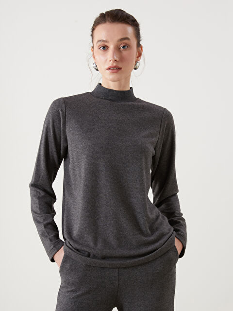 LCWAIKIKI Classic Dik Yaka Kadın Tişört - S5LP47Z8-D3A