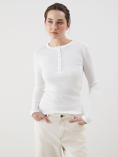 LCWAIKIKI Classic Bisiklet Yaka Dokulu Kadın Body - S5LP49Z8-Q6K