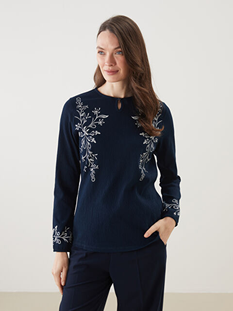 LCW Grace Bisiklet Yaka Çiçekli Bluz - S5LQ05Z8-E1J