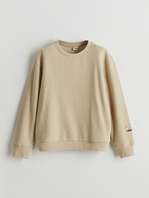 LCW Kids Bisiklet Yaka Dokulu Erkek Çocuk Sweatshirt - S5LQ14Z4-YL8