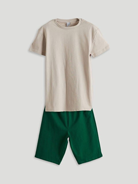 LCW Kids تيشيرت وشورت أساسي للأولاد - عبوة من قطعتين