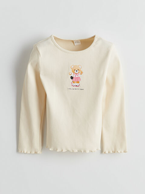 LCW Kids Sevimli Ayı Baskılı Kız Çocuk Tişört - S5LQ25Z1-FRC