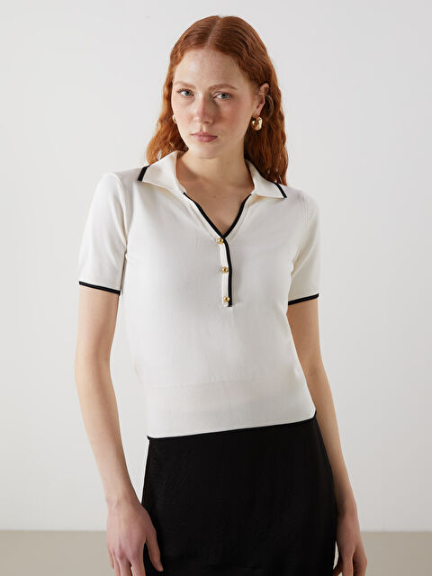 LCW Vision Polo Yaka Kadın Triko Kazak - S5LQ43Z8-R9J