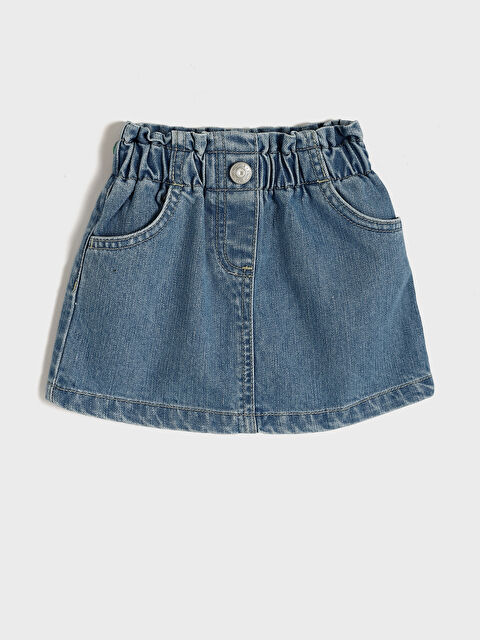 LCW baby تنورة جينز بسيطة ديال البنات - S5LQ50Z1-H45