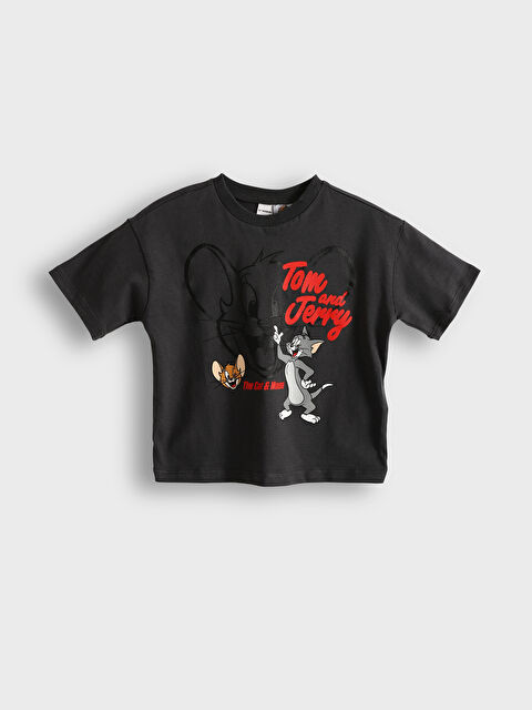 LCW baby Crew Neck Tom and Jerry Printed Baby Boy T-Shirt - S5LQ52Z1-HEF