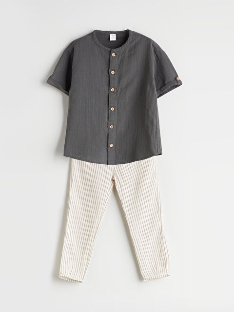 LCW Kids Basic Erkek Çocuk Gömlek ve Şort 2'li - S5LR46Z1-HKT