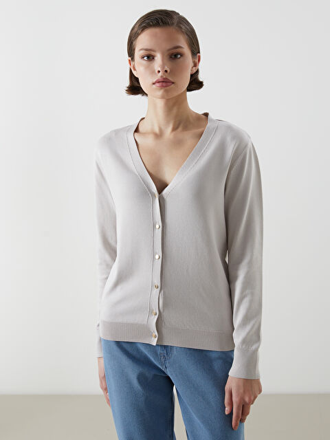 LCWAIKIKI Classic V Yaka Kadın Triko Hırka - S5LS52Z8-YJ4