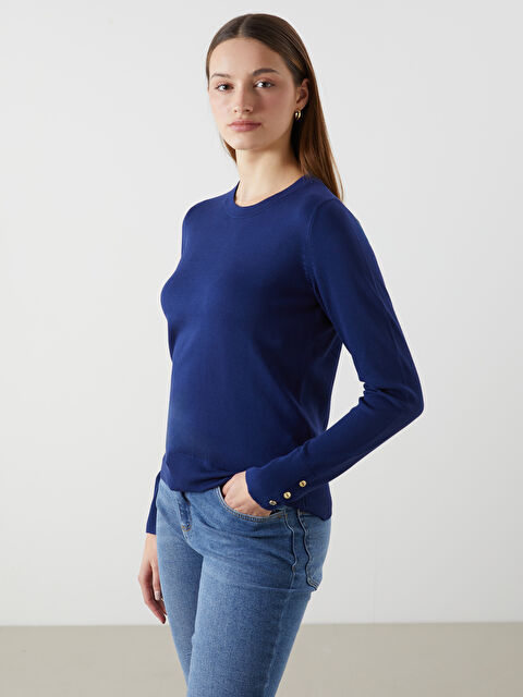 LCWAIKIKI Classic Bisiklet Yaka Kadın Triko Kazak - S5LS53Z8-YFM