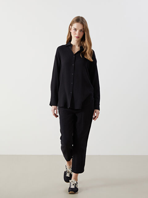 XSIDE Beli Lastikli Düz Müslin Kadın Pantolon - S5LS96Z8-CVL