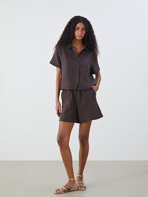 XSIDE Beli Lastikli Dokulu Kadın Şort - S5LT06Z8-D2N