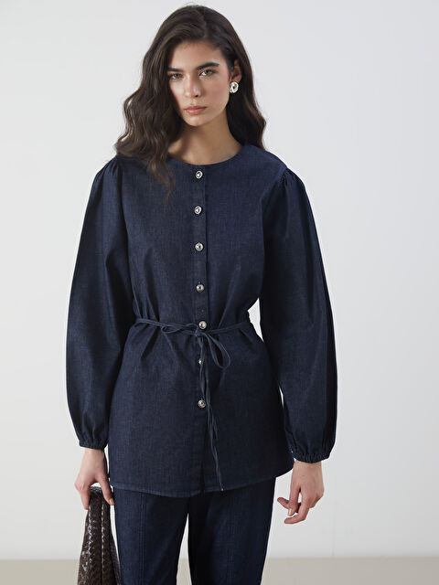 LCW Modest Bisiklet Yaka Kadın Jean Tunik - S5LT12Z8-309