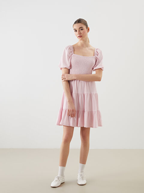 XSIDE Kare Yaka Kadın Mini Elbise - S5LT35Z8-QWM