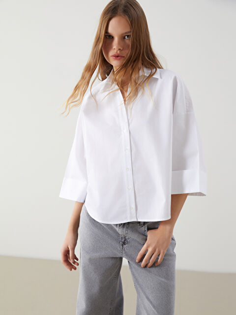 XSIDE Oversize Poplin Kadın Gömlek - S5LT38Z8-Q6K
