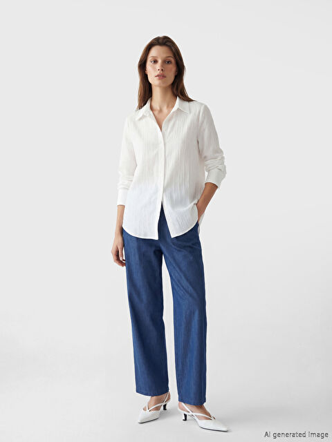 LCW Modest Wideleg Kadın Jean Pantolon