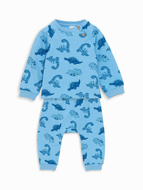LCW baby Dinozor Baskılı Erkek Bebek Sweatshirt ve Eşofman Alt 2'li - S5LT50Z1-LQQ