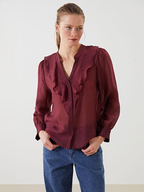 LCWAIKIKI Classic Kaçık Yaka Kadın Bluz - S5LU51Z8-DNF