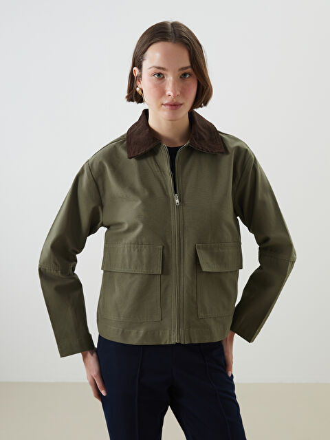 LCWAIKIKI Classic Gömlek Yaka Kadın Ceket - S5LU82Z8-CRR