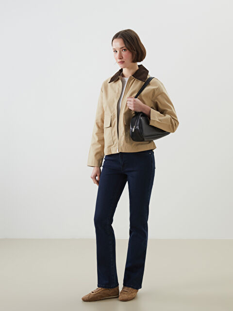 LCWAIKIKI Classic Gömlek Yaka Kadın Ceket - S5LU82Z8-CTX