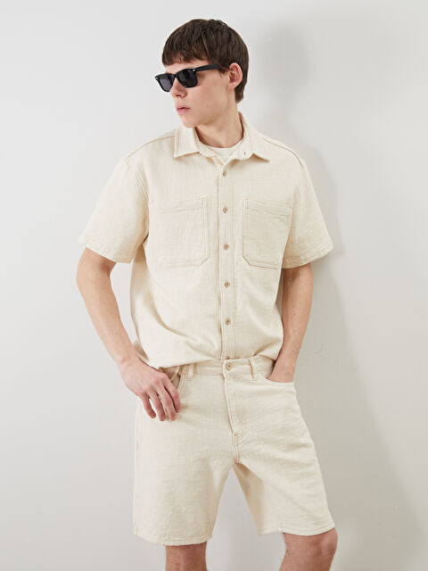 LCW Jeans Rahat Kalıp Kısa Kollu Erkek Jean Gömlek - S5LU96Z8-VG3