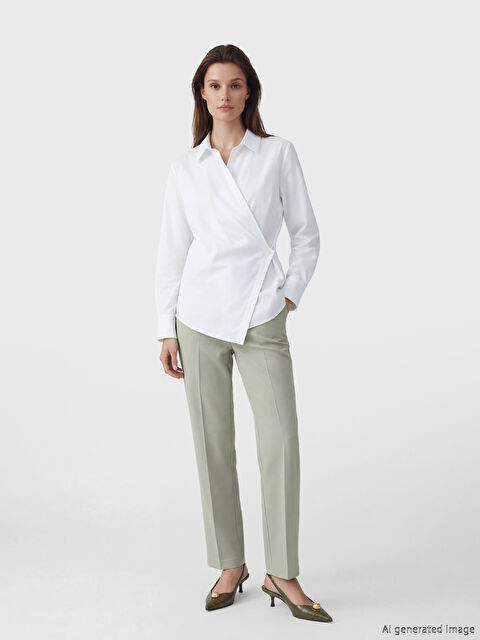 LCW Modest Standart Fit Geniş Paça Kadın Kumaş Pantolon