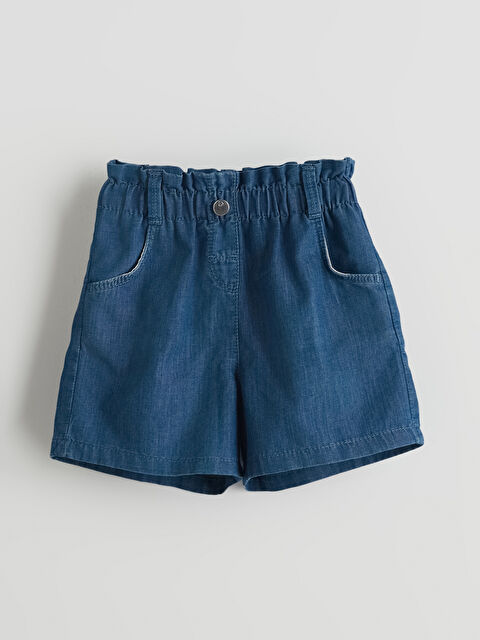 LCW ECO Beli Lastikli Kız Çocuk Jean Şort - S5LV28Z1-507