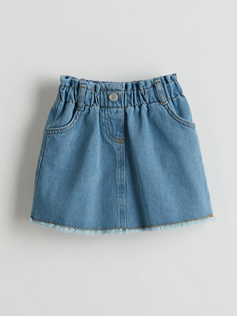 LCW ECO Beli Lastikli Kız Çocuk Jean Etek - S5LV29Z1-507