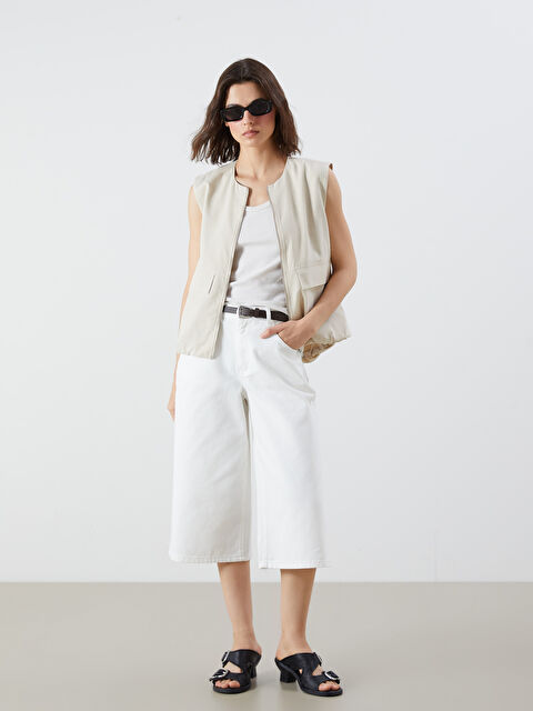 LCW Jeans Beli Kemerli Kadın Jean Kapri - S5LV87Z8-844