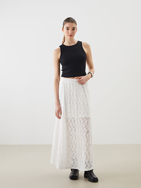 XSIDE Beli Lastikli Dantelli Etek - S5LY12Z8-Q6K