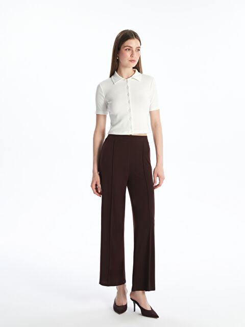 LCWAIKIKI Classic Beli Lastikli Geniş Paça Kadın Pantolon - S5LY25Z8-D2N